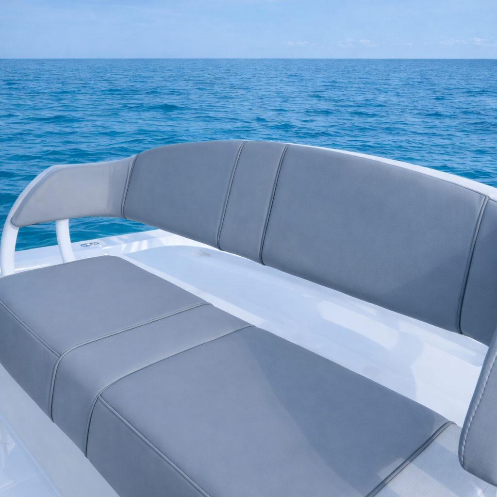 Image depicting a boat bench that has underwent boat reupholstery