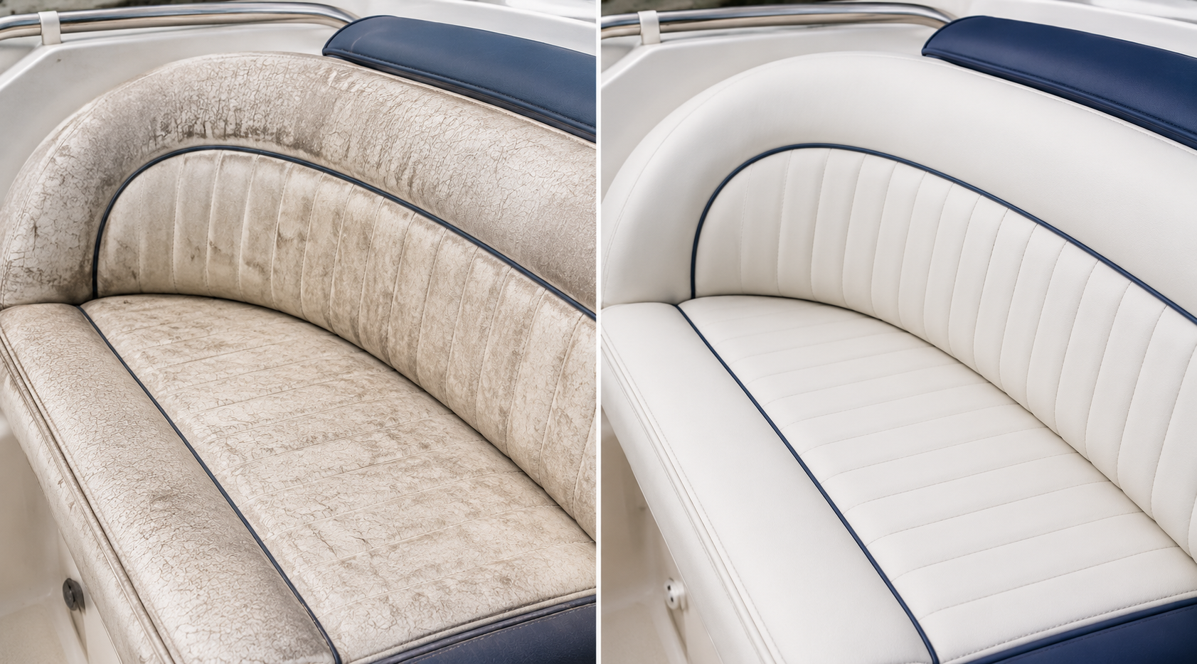 Boat seat restoration before and after