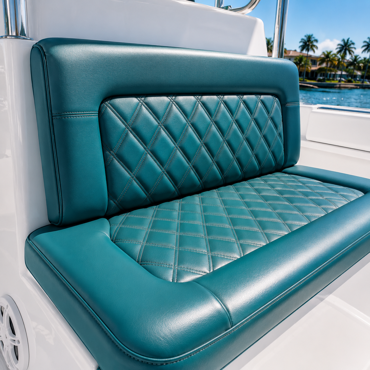 Tropical boat seating by the marina