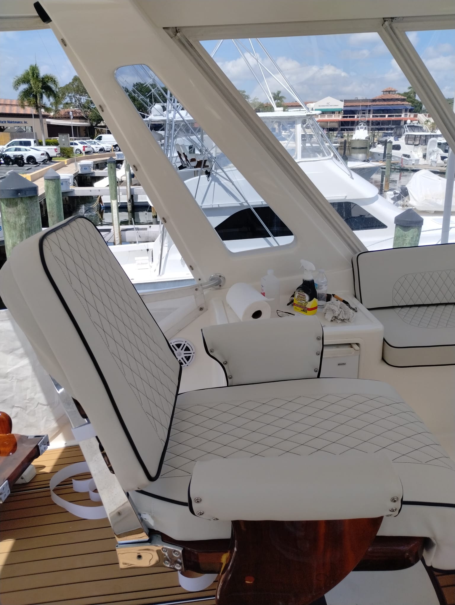 Image depicting a new custom upholstered Captain's Chair.