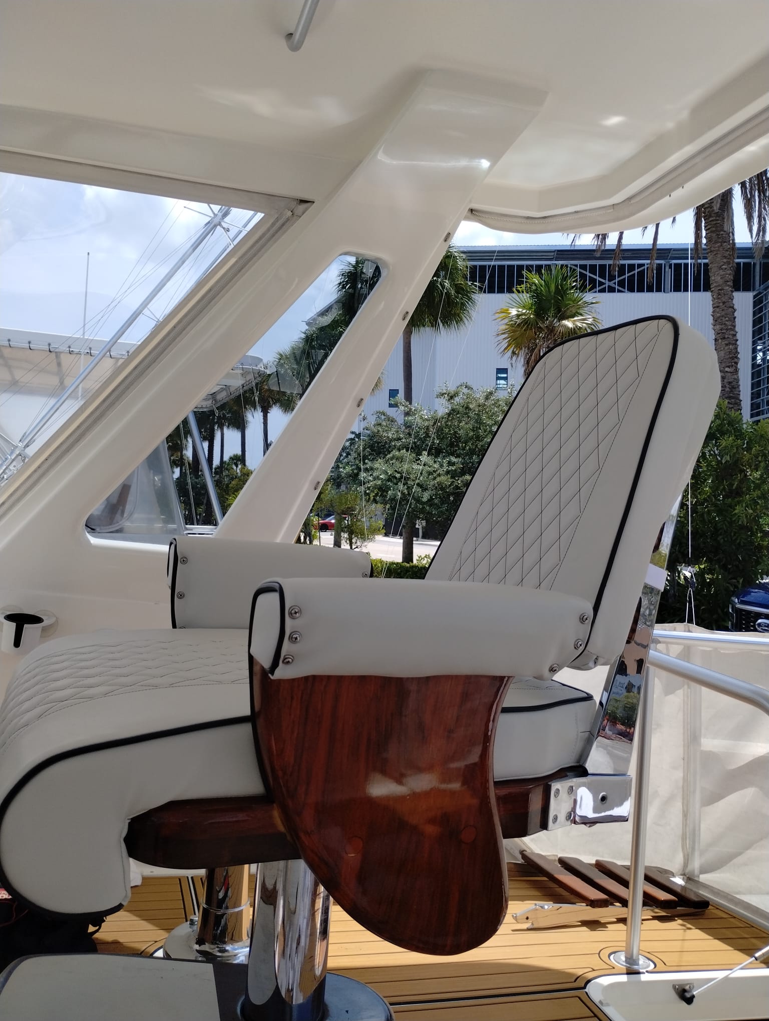 Image depicting a new custom upholstered Captain's Chair.
