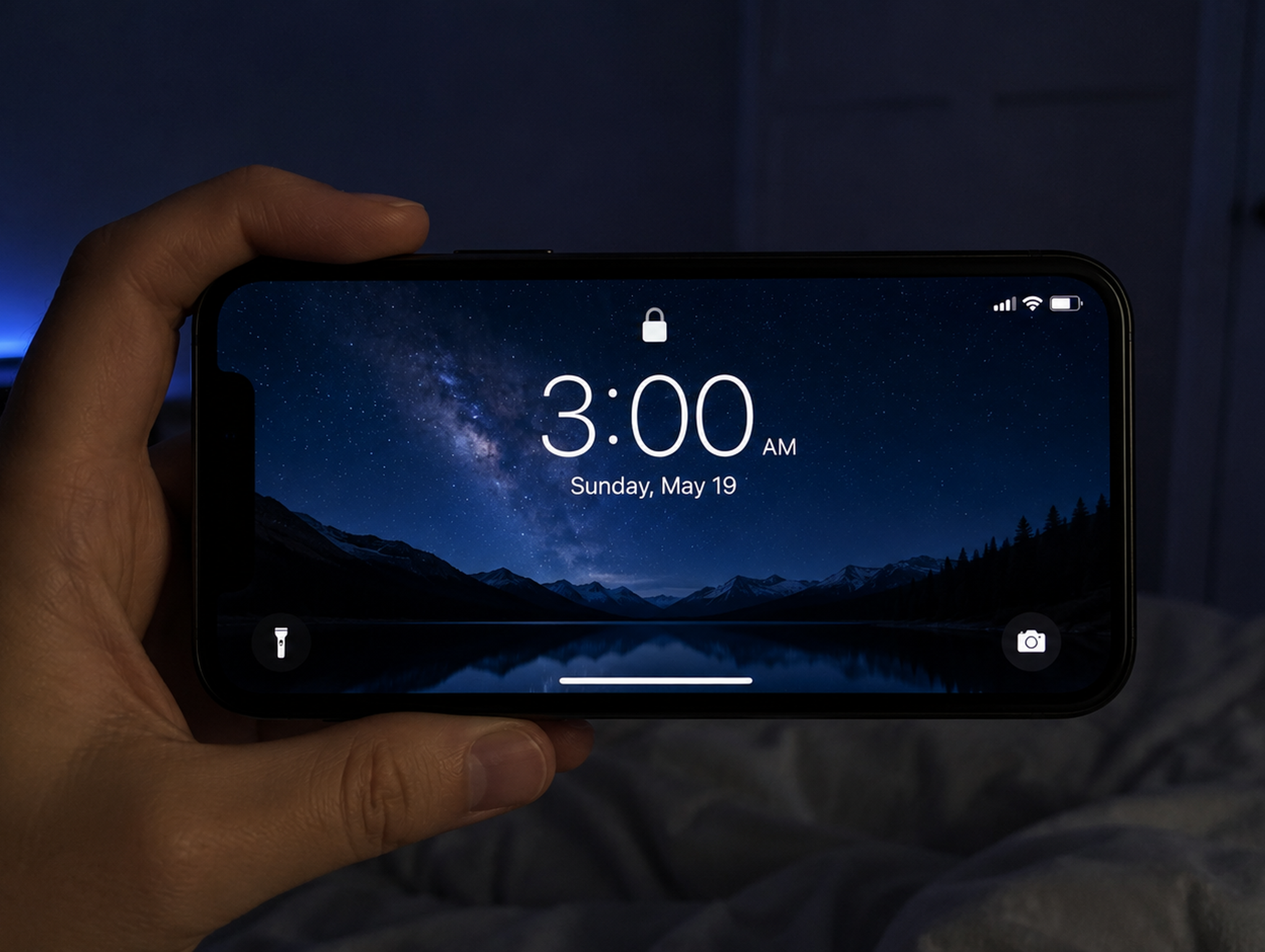 An image showing the time of 3 AM on an iphone