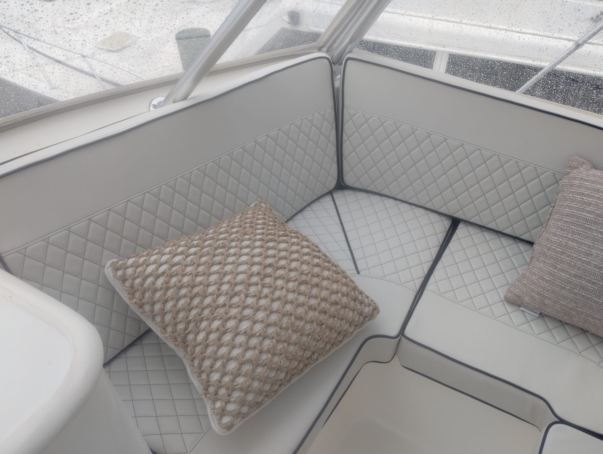 New edge cushions on customer's yacht