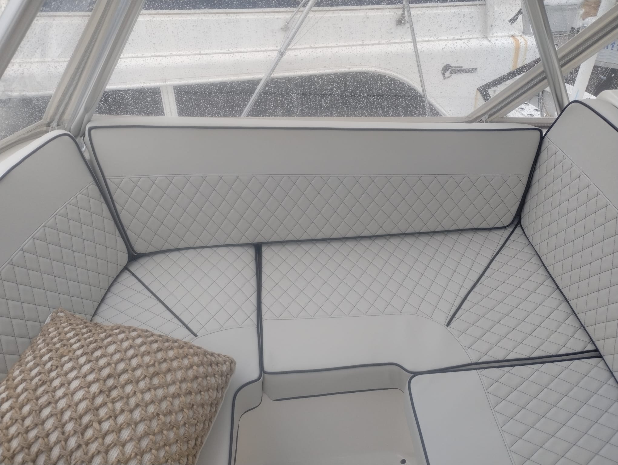 New edge cushions on customer's yacht