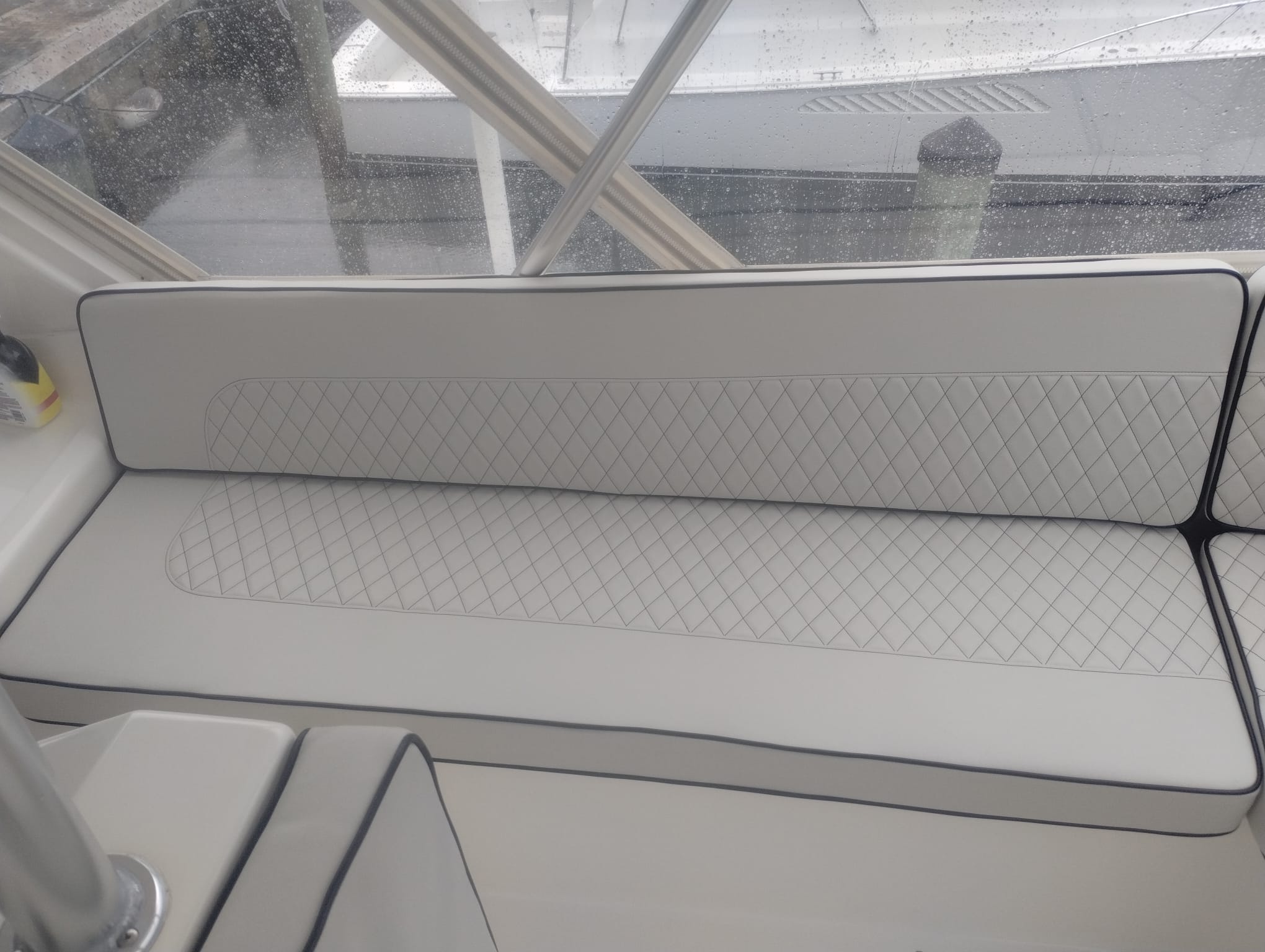 New edge cushions on customer's yacht