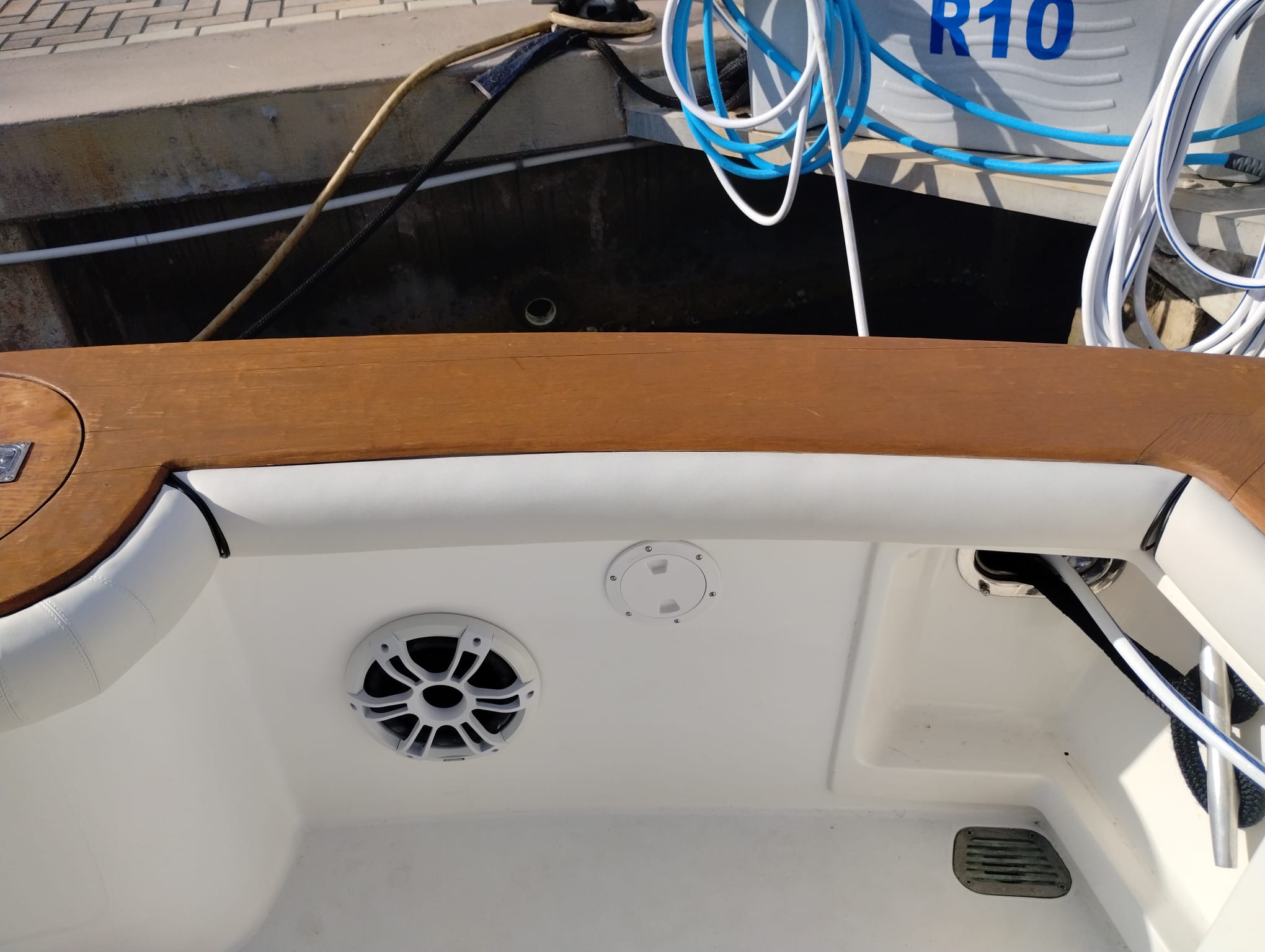 Custom boat bolster ready for installation