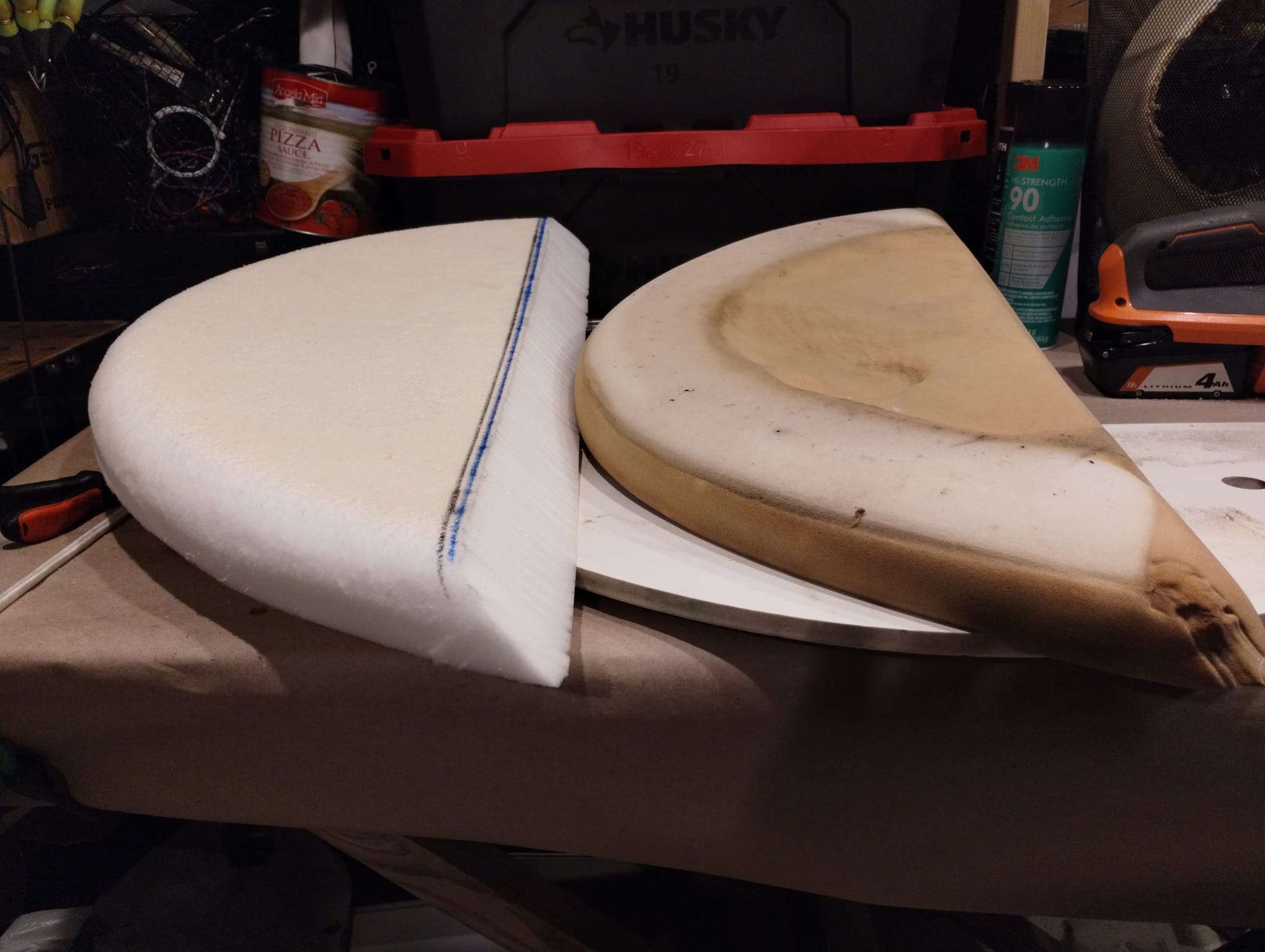 David Live Well Foam Comparison 2 Image depicting a new custom upholstered Captain's Chair.